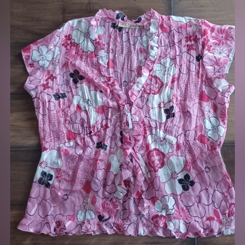 Notations blouse ruffle floral blouse Y2K casual formal summer spring